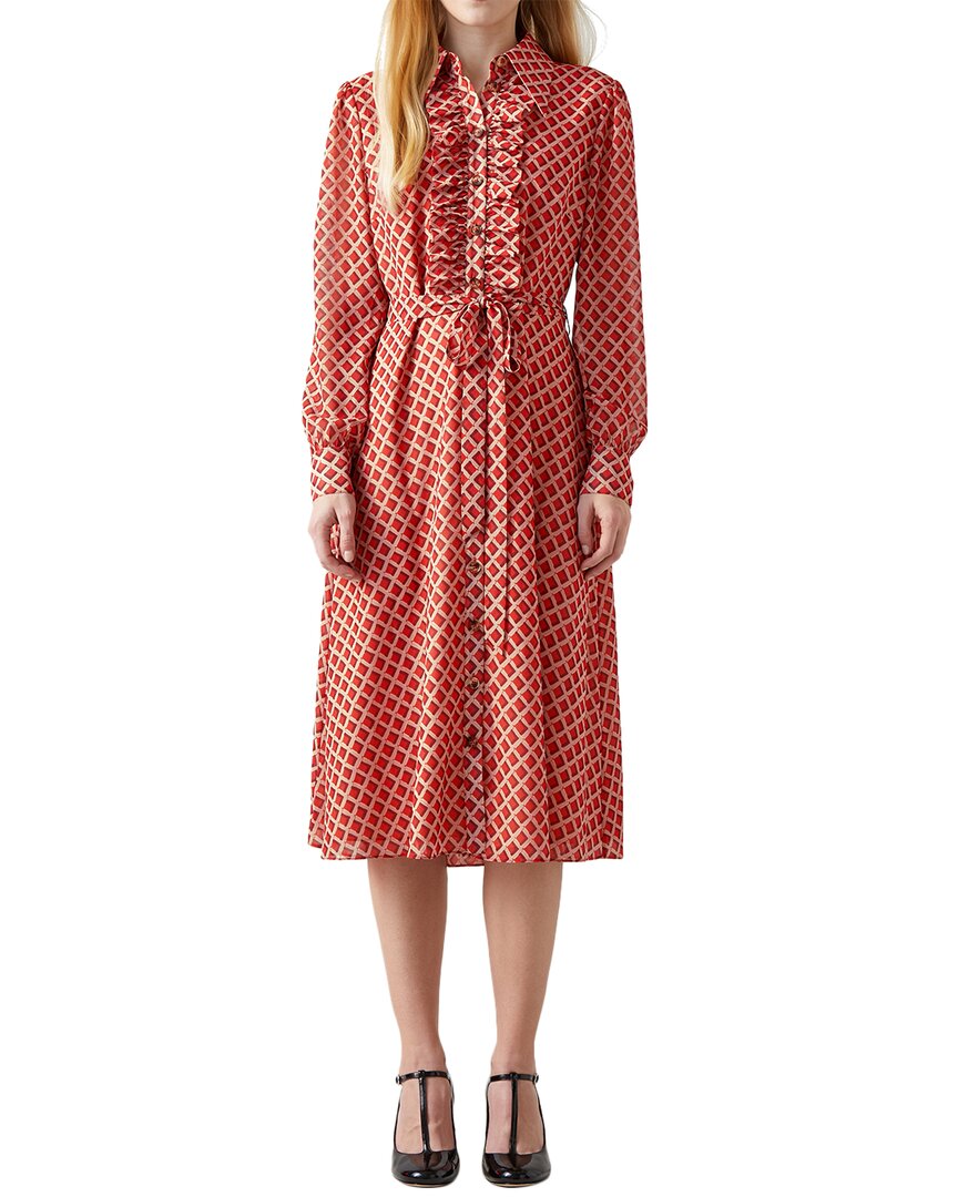 Lk Bennett Ensor Dress In Burgundy