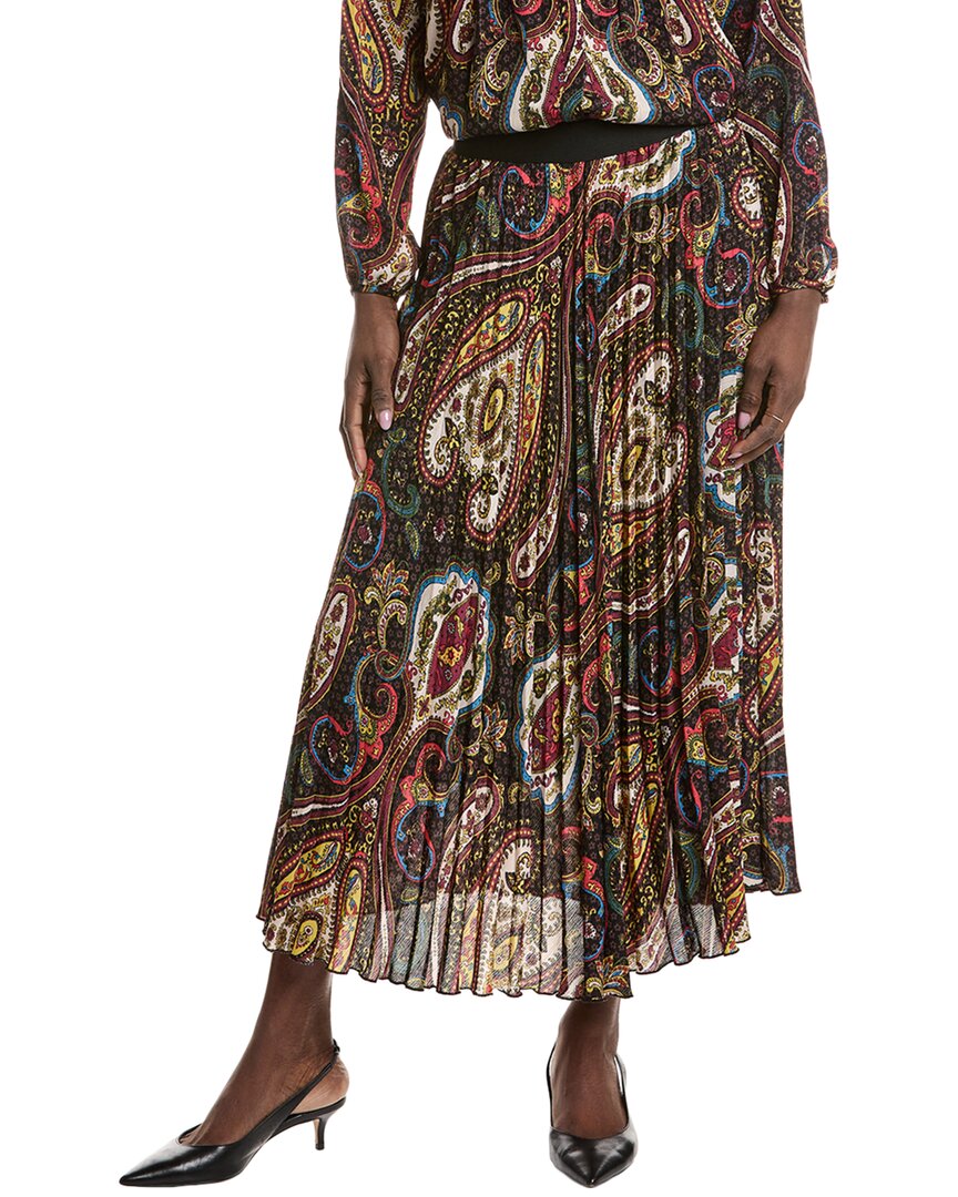 T Tahari Pleated Maxi Skirt In Blue
