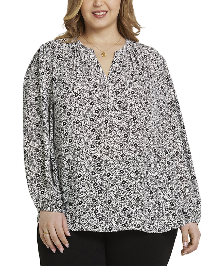 Nydj Long Sleeve Split Neck Top