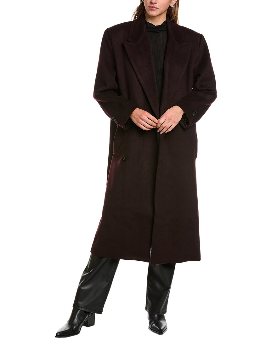 Bardot Classic Oversized Wool0-blend Coat In Purple