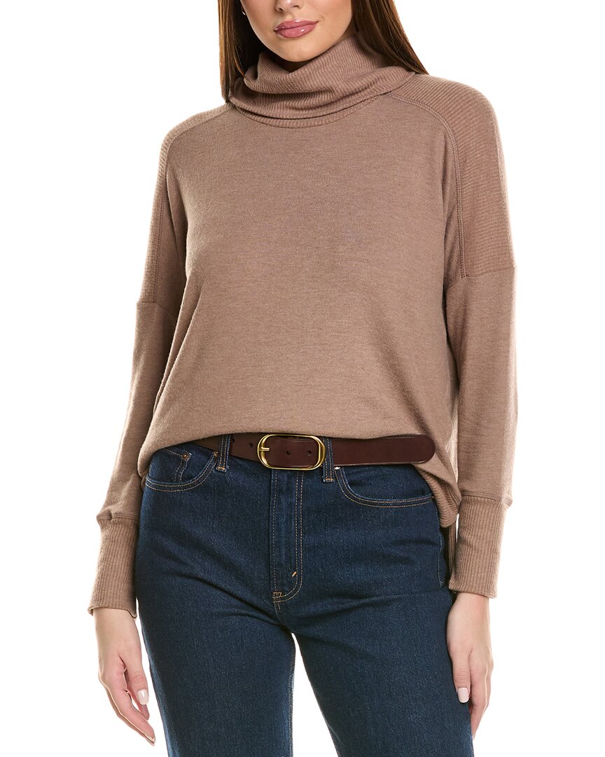 Shop Michael Stars Frida Mock Neck Sweater In Brown