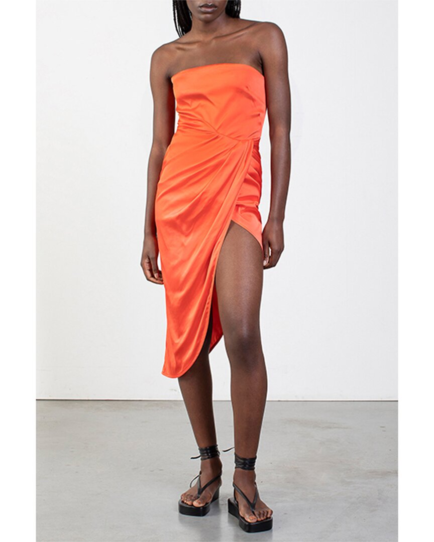 Gauge81 Lica Silk Midi Dress In Orange