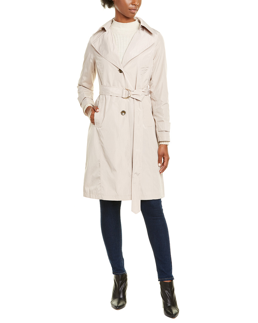 Via Spiga Petite Belted Packable Raincoat Women's Ps | eBay