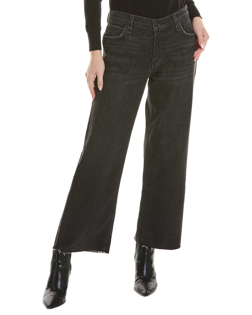 Shop Hudson Jeans Rosie High-rise Dark Raven Wide Leg Ankle Jean In Black