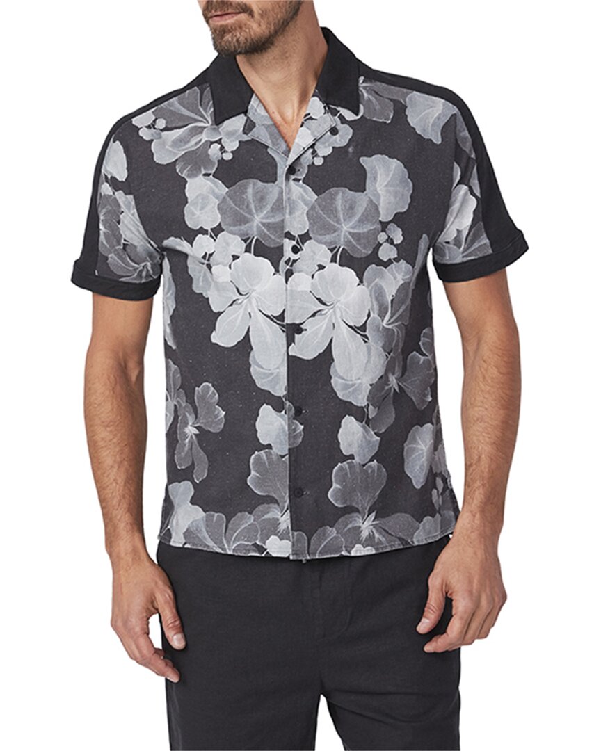 Shop Paige Markell Linen-blend Shirt In Black