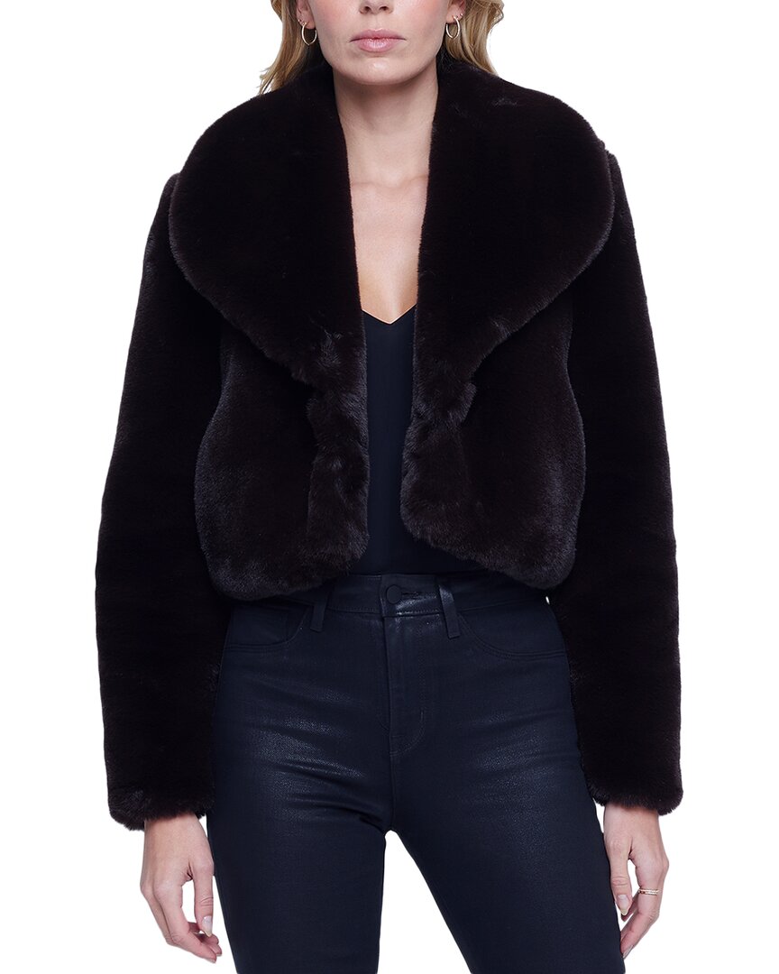 L Agence L'agence Davy Crop Jacket In Brown