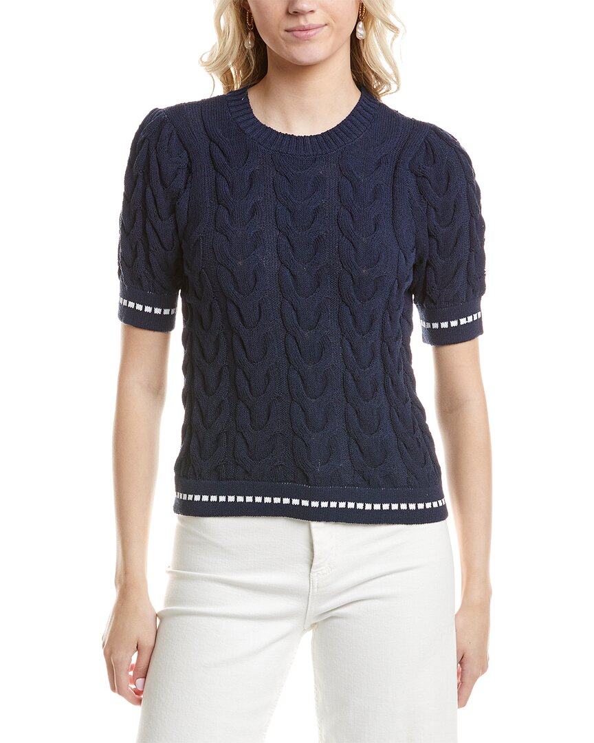 Design History Puff Sleeve Sweater In Blue