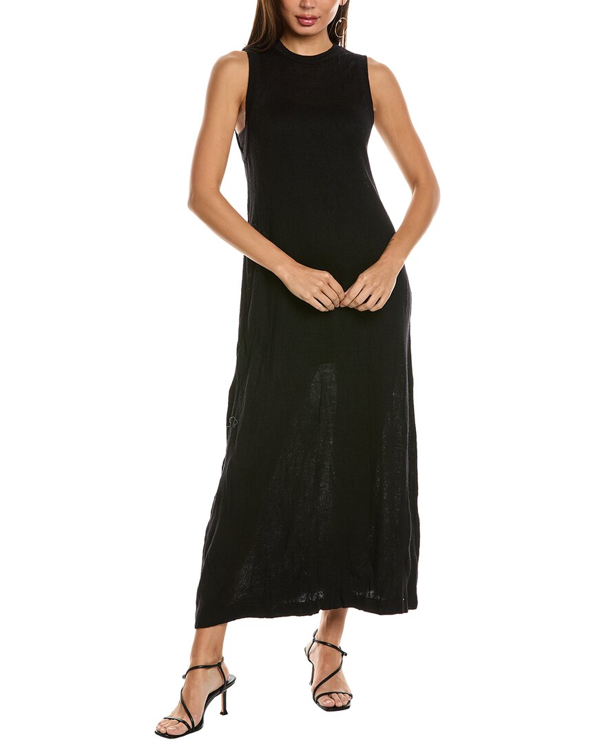 Helmut Lang Crush Wool-blend Midi Dress In Black