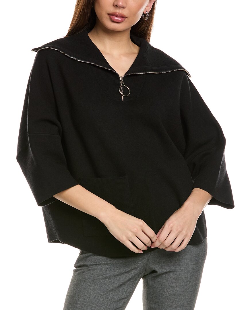 Joseph Ribkoff Zipped Funnel Neck Sweater In Black