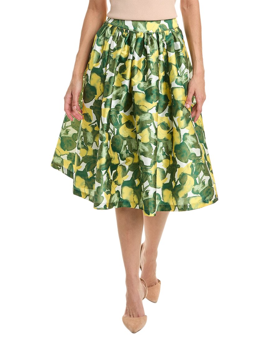 Shop Frances Valentine Barbara Midi Skirt In Yellow