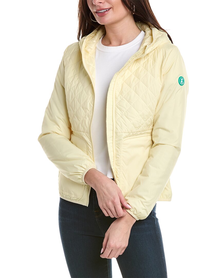 Save The Duck Feba Short Quilt Jacket In Yellow
