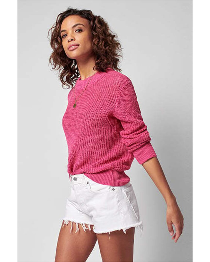 Faherty Miramar Linen-blend Sweater In Pink