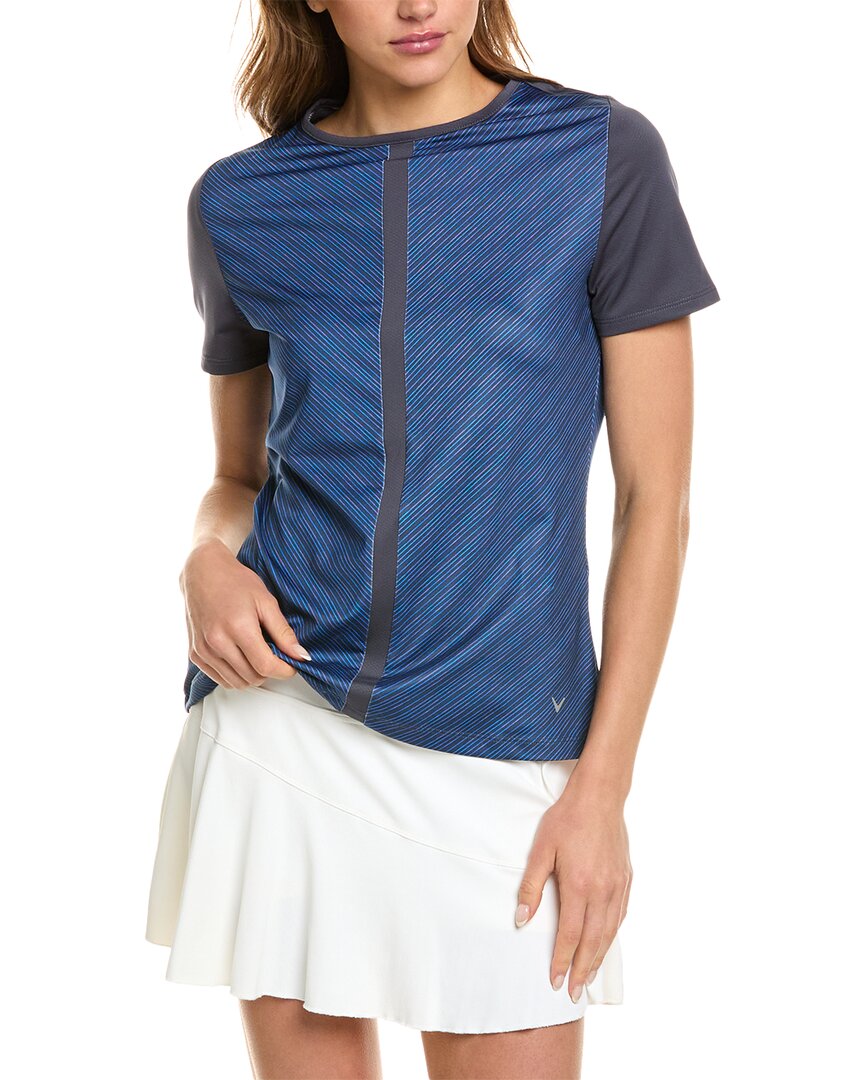 Callaway Mitered Reflection Stripe Top In Grey
