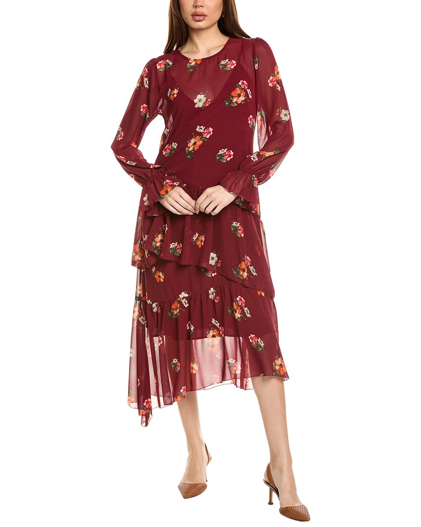 Astr The Label Mona Midi Dress In Red
