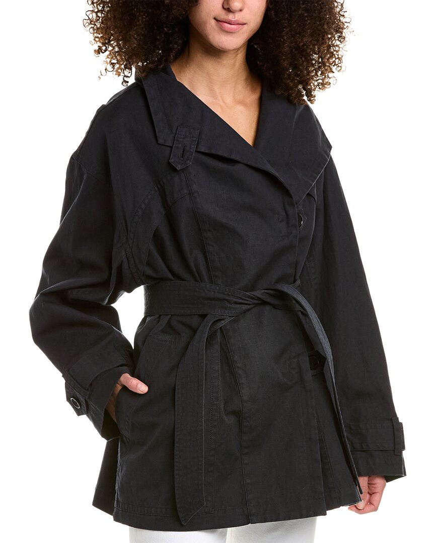 Shop Isabel Marant Étoile Peachy Linen-blend Jacket In Black