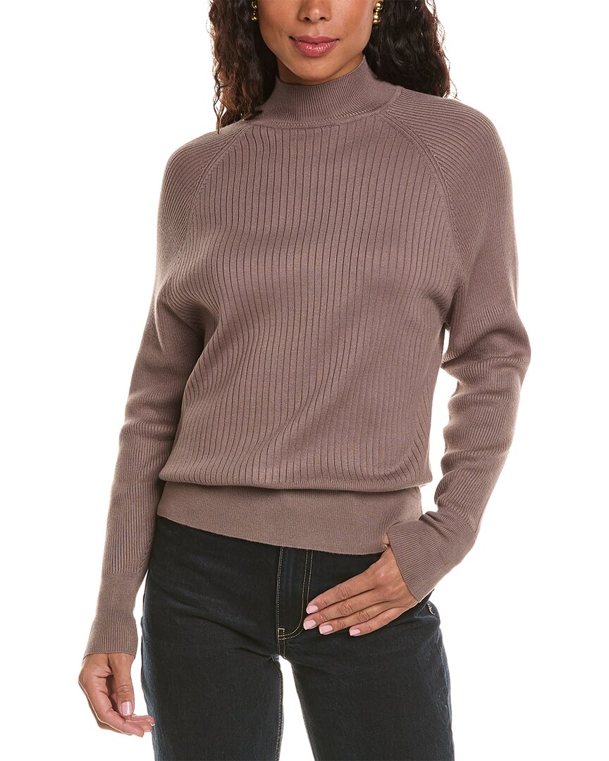 Shop Jaclyn Smith Mock Neck Pullover In Brown