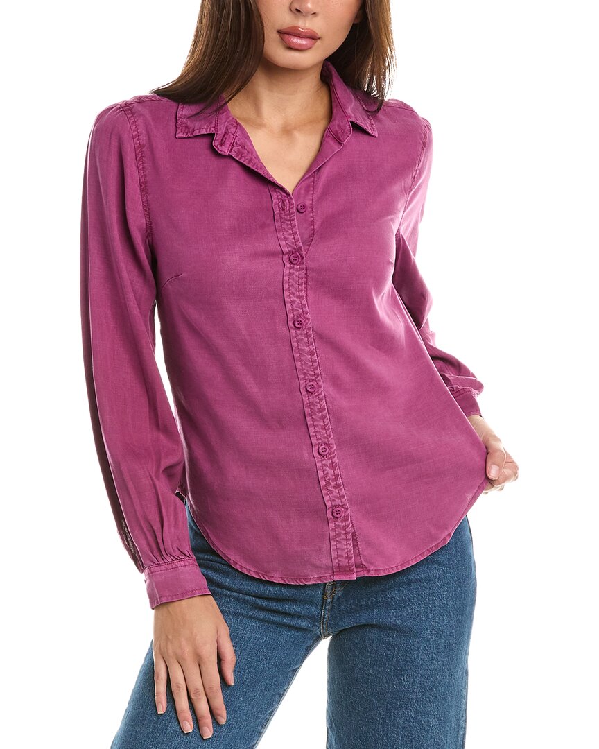 Bella Dahl Fitted Button Down In Purple