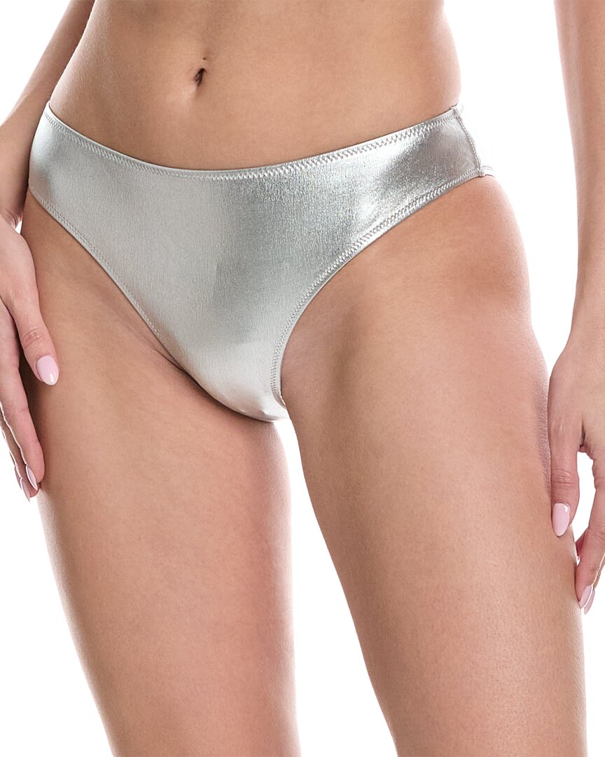 Shop Solid & Striped The Nani Bikini Bottom In Silver