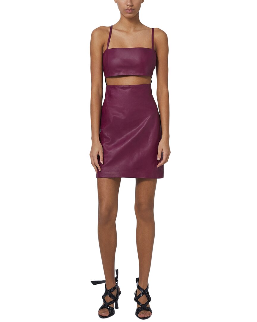 Shop Iro Tabata Leather Mini Dress In Purple