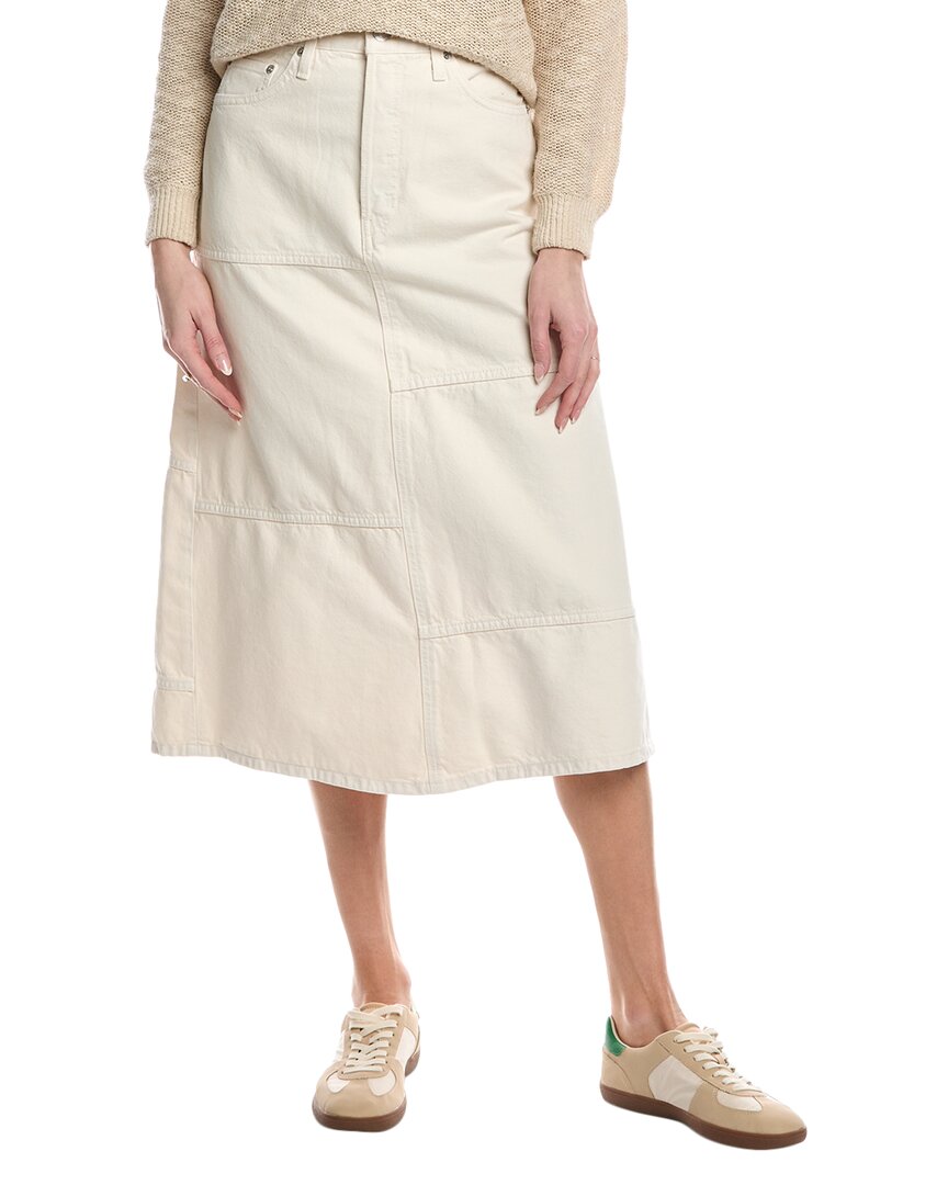 Re/done Mid-rise Seamed Skirt In White