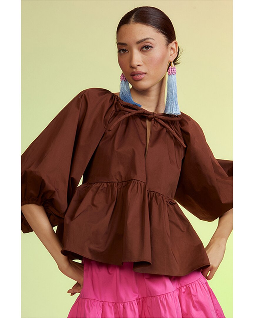 Shop Cynthia Rowley Nomad Polished Top In Brown