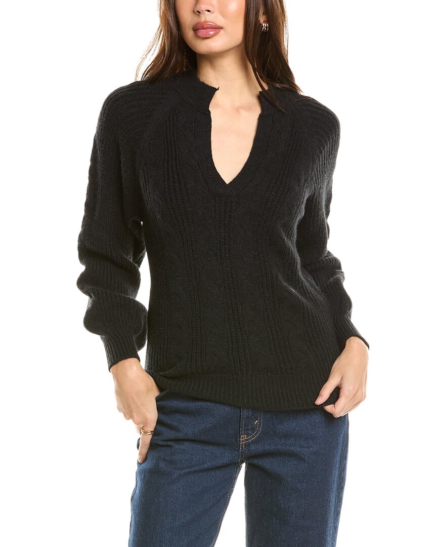 Seraphina Split Neck Sweater In Black