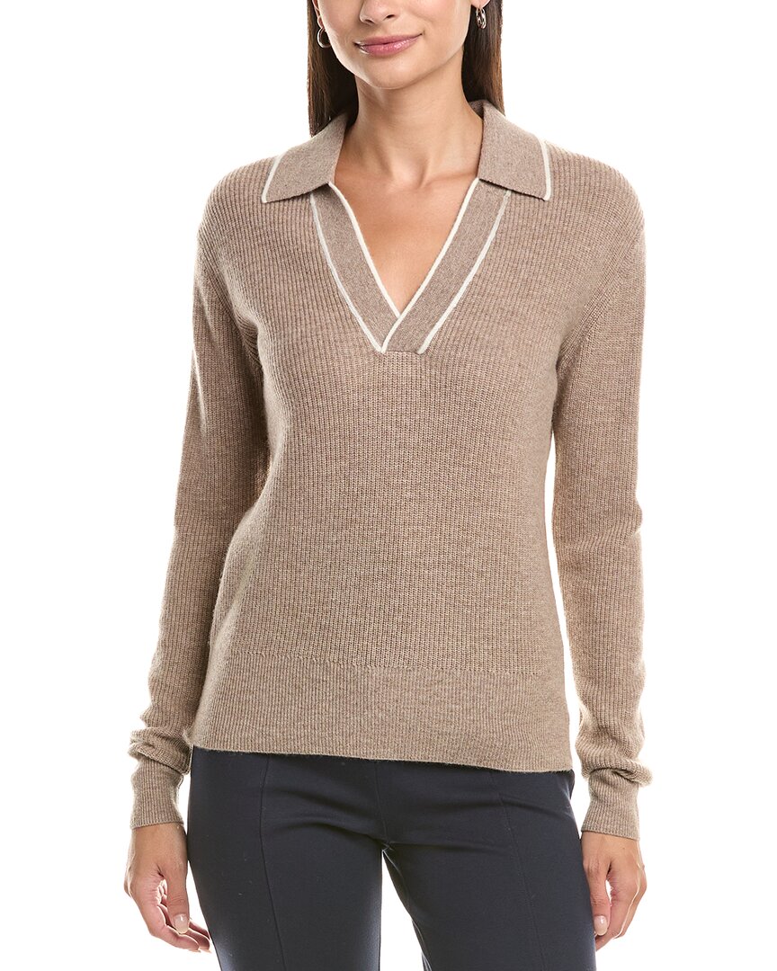 Incashmere Polo Cashmere Sweater In Brown