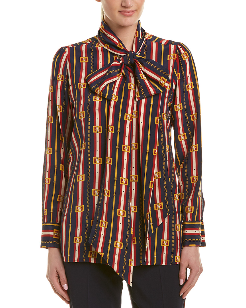 gucci tie neck blouse