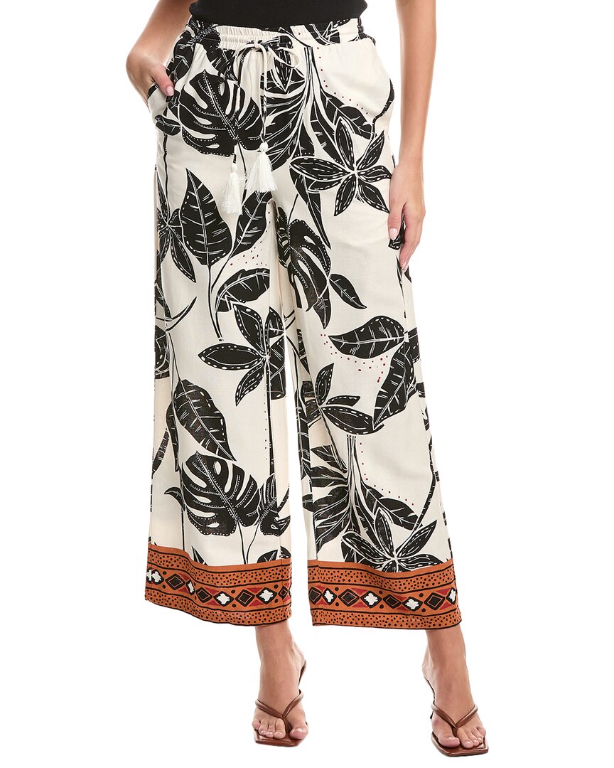 Fate Drawstring Linen-blend Pant In Beige