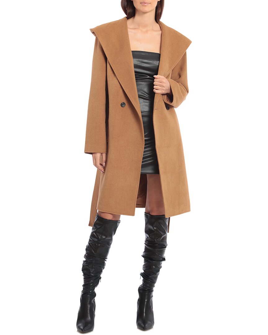 Shop Avec Les Filles Hooded Twill Wool-blend Robe Coat