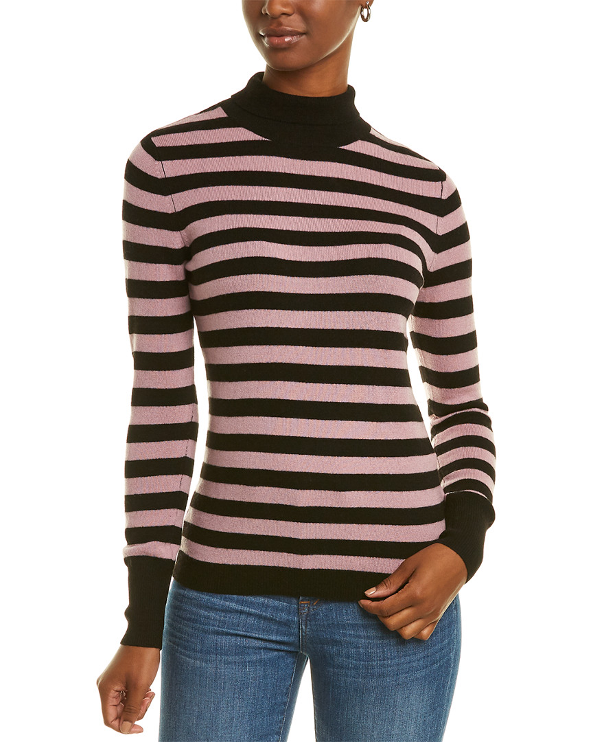 Image of Kier + J Stripe Turtleneck Cashmere Sweater