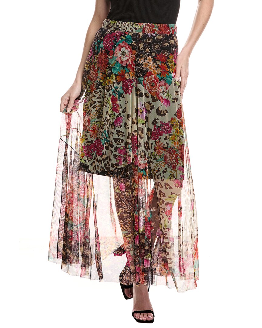 Johnny Was Mazzy Patchwork Skirt In Orange In Beige