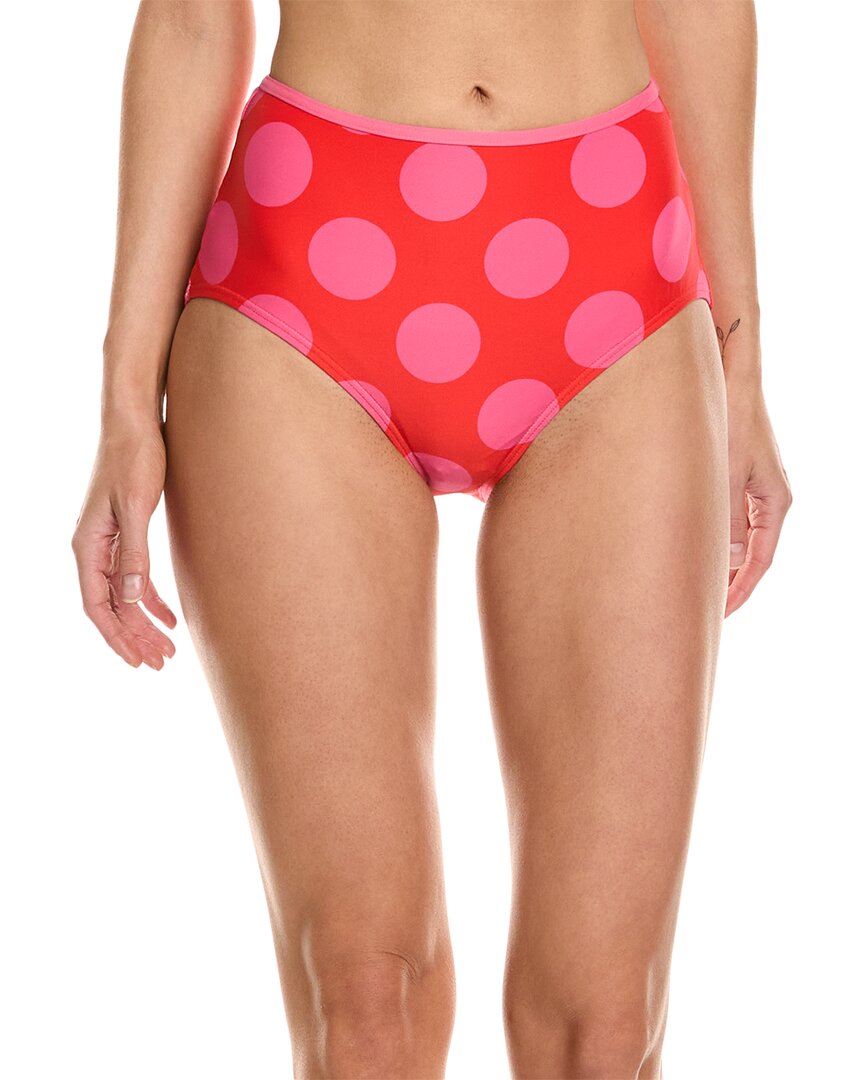 Shop Kate Spade New York High-waist Bikini Bottom In Red