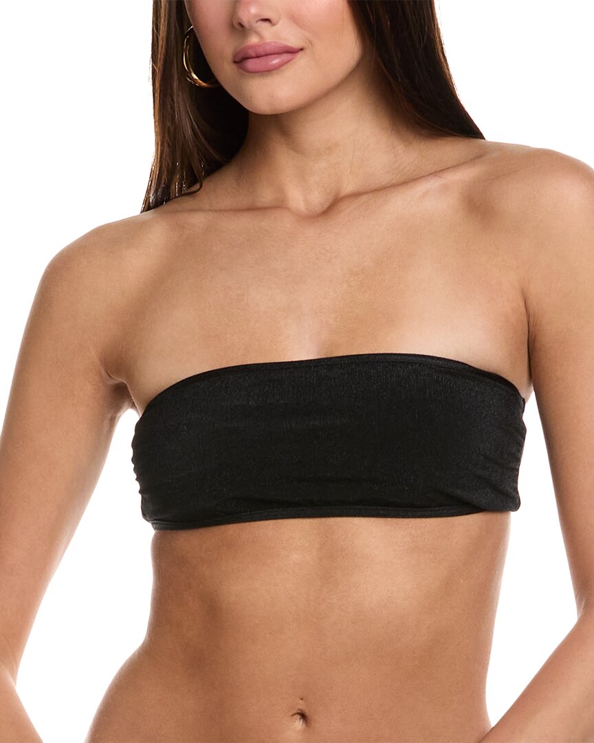 Shop Zadig & Voltaire Crinkle Bandeau Bikini Top In Black