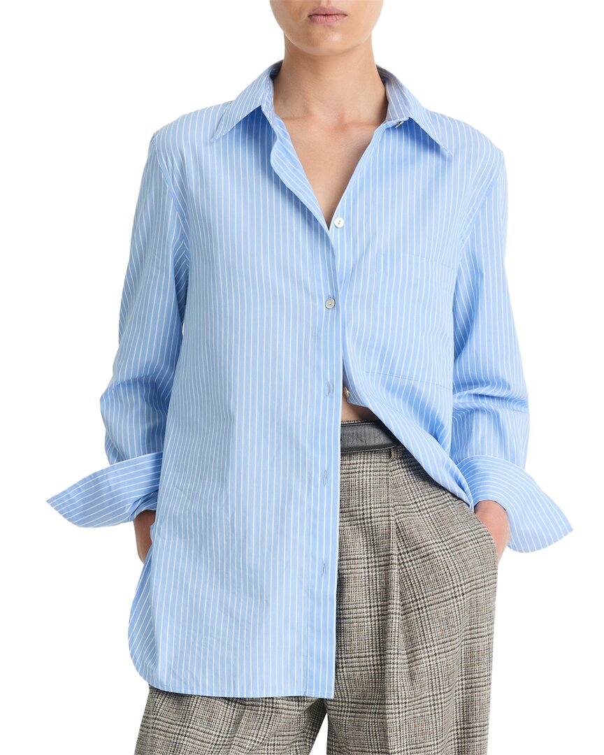 Vince Stripe Relaxed Cotton Button-up Shirt