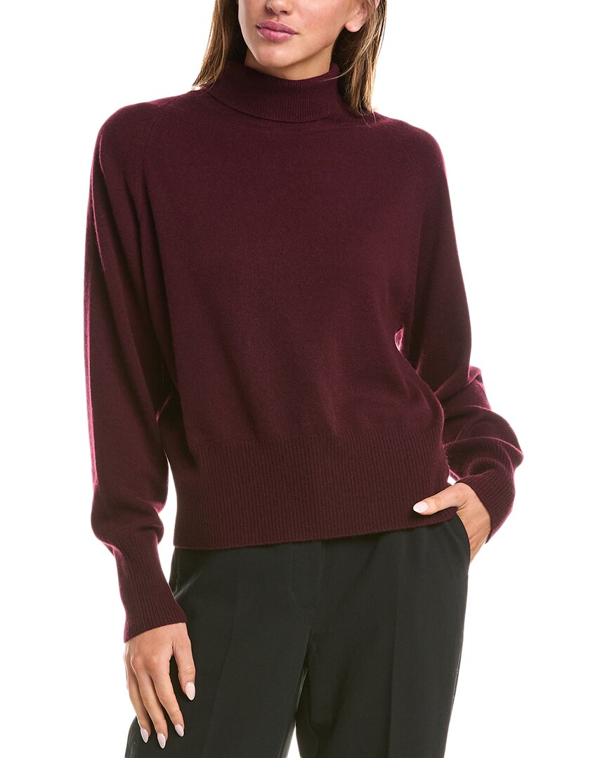 Vince Raglan Turtleneck Wool & Cashmere-blend Sweater In Burgundy