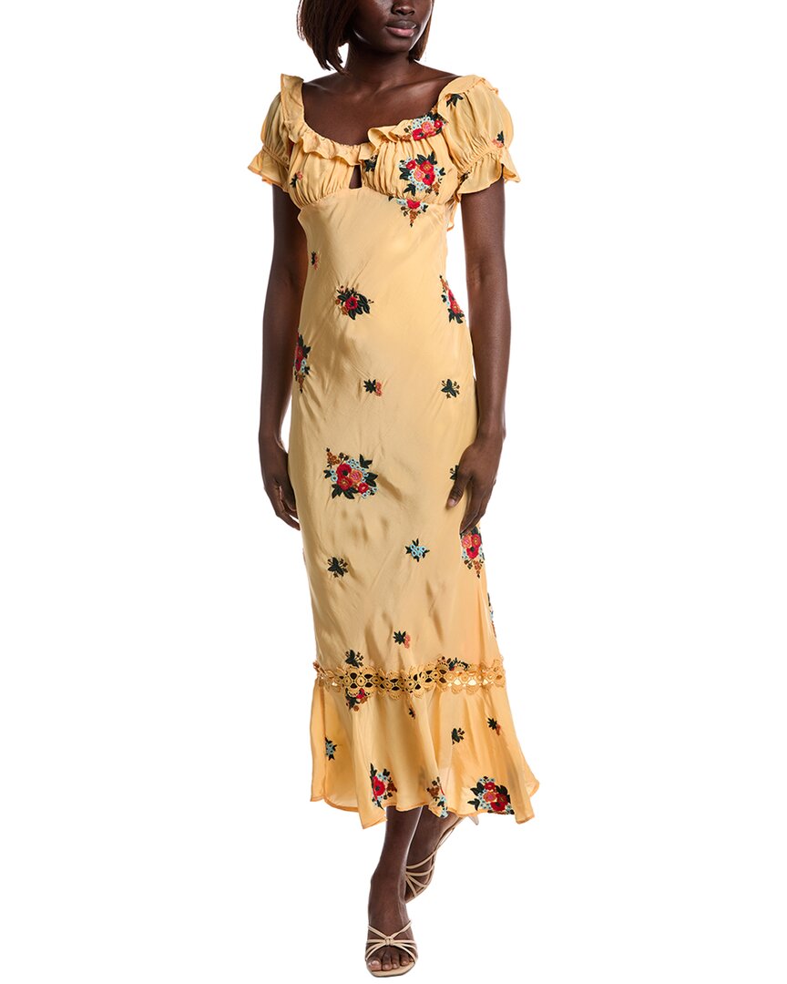 Free People Bali Santa Cruz Ruffle Dress In Yellow