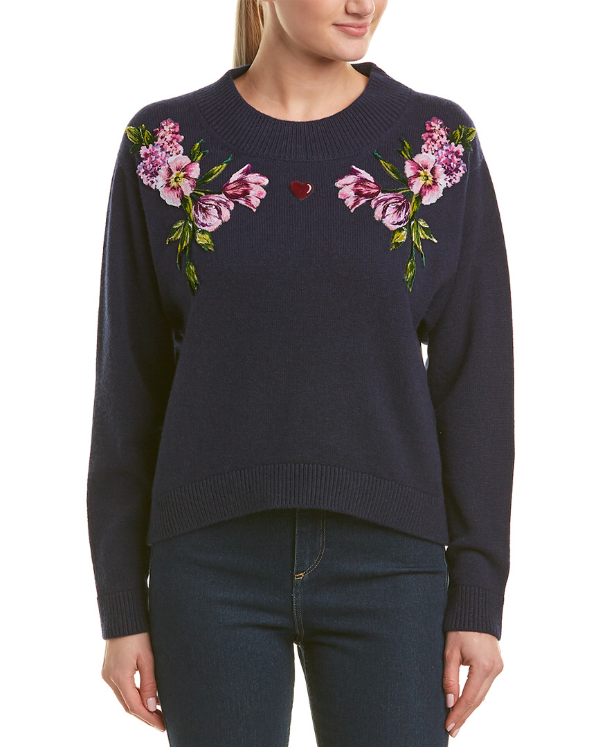 Dolce & Gabbana Patch Cashmere Sweater Women's Blue 40 | eBay