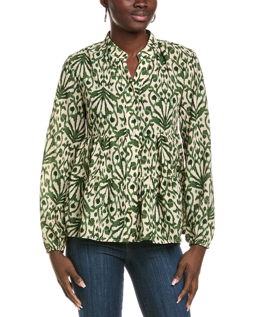Gracia Tiered Blouse In Green