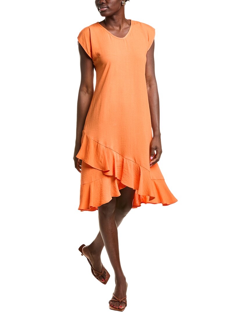 Joseph Ribkoff Ruffle Hem Midi Dress In Orange