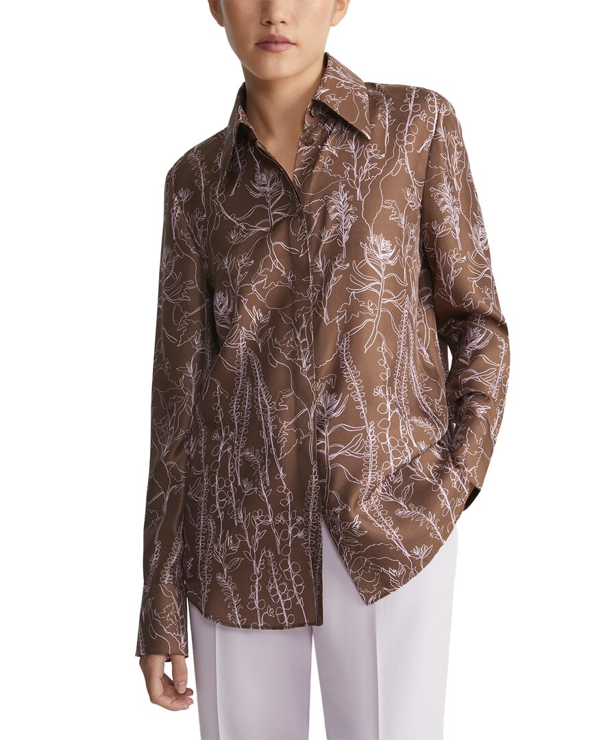 LAFAYETTE 148 LAFAYETTE 148 NEW YORK POINT COLLAR SILK BLOUSE