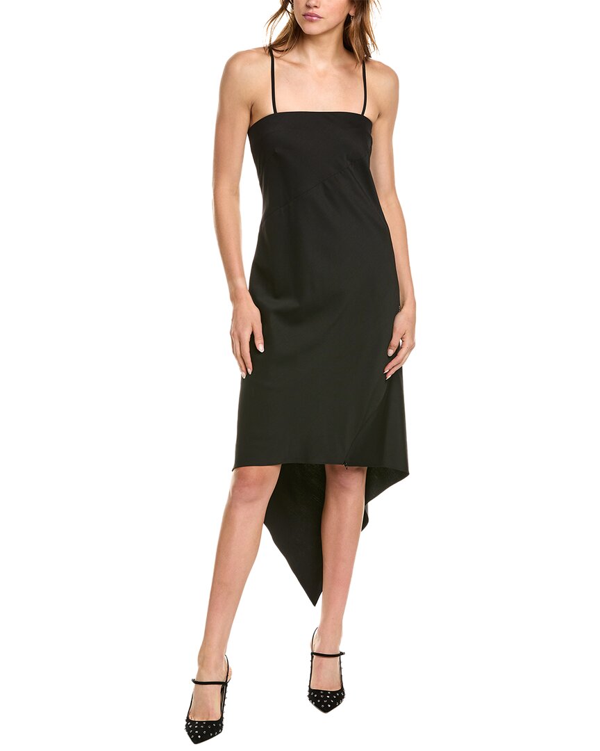 Helmut Lang Fitted Evening Dress With Scarf Hem Design
