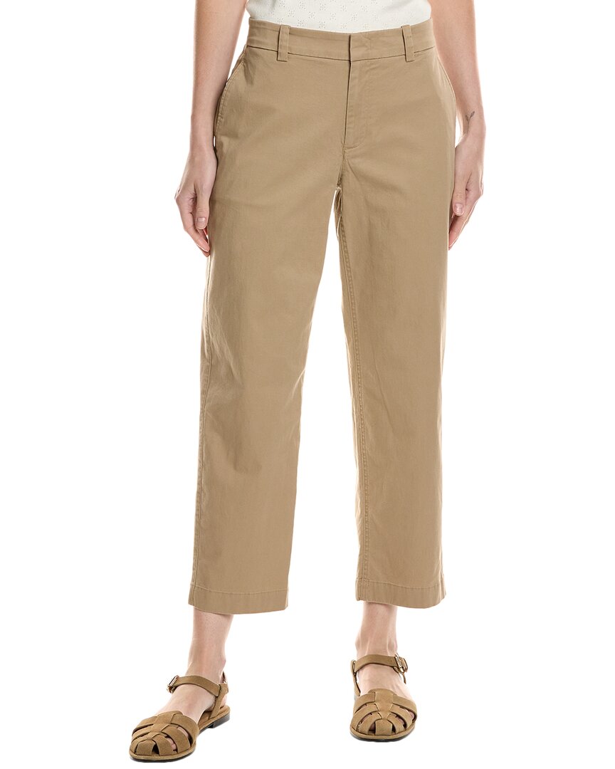 Vince Washed Crop Chino Pants In Brown