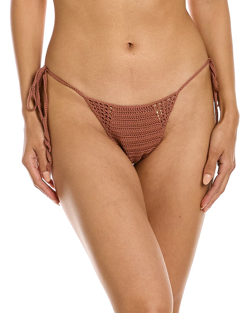 Shop Cult Gaia Dylan Crochet Bikini Bottom In Brown