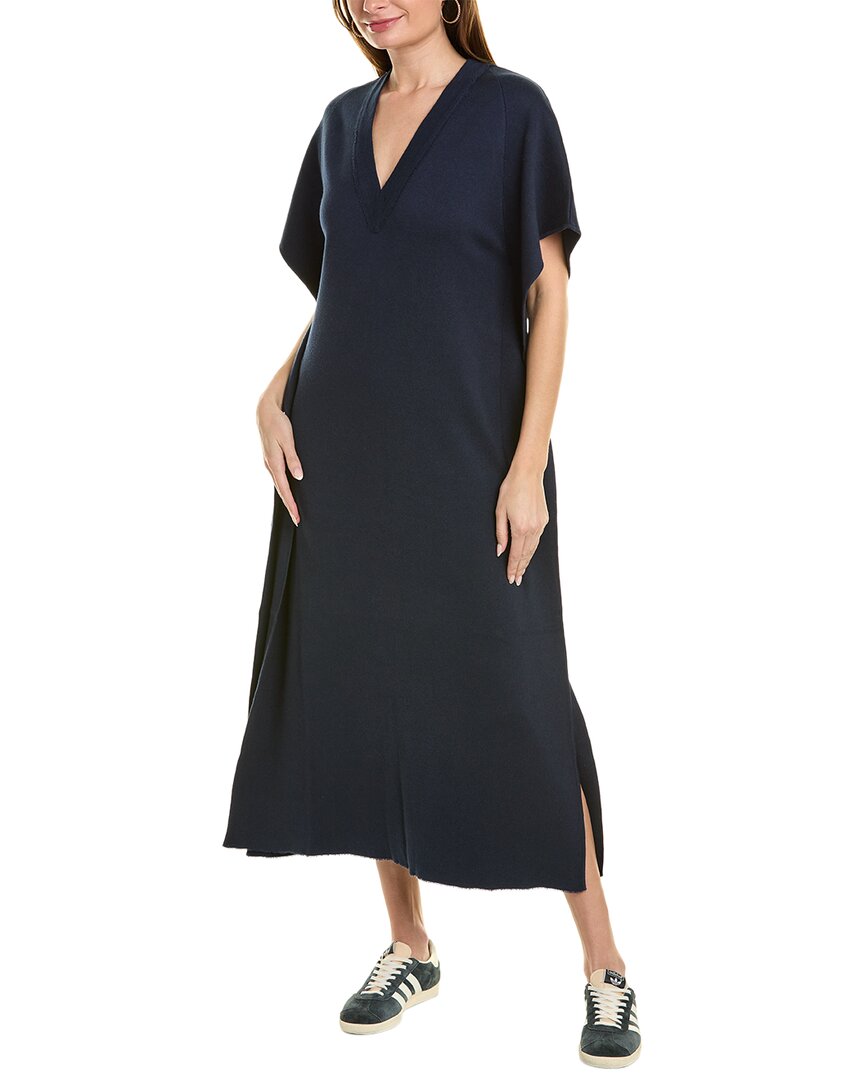 Pre-owned Cedric Charlier Cashmere-blend Sweater Caftan Dress Women's In Blue