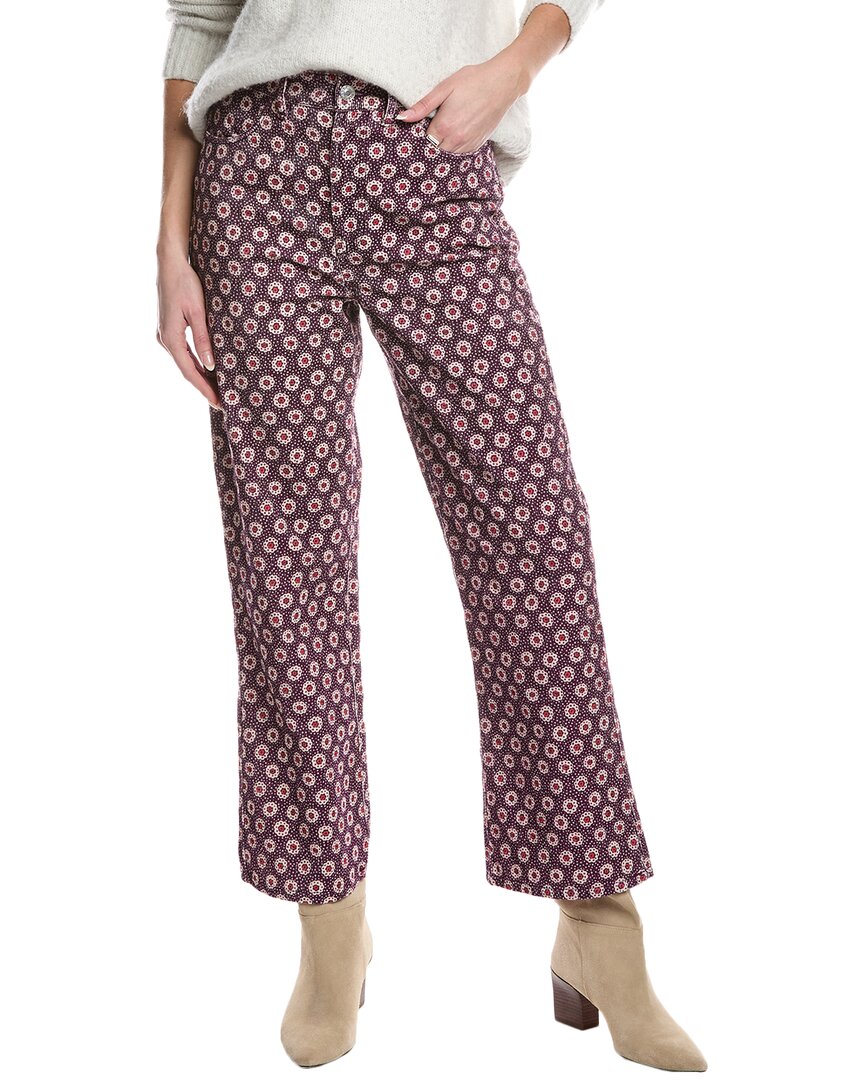 Re/done 70s Plum Stamp Loose Flare Jean In White
