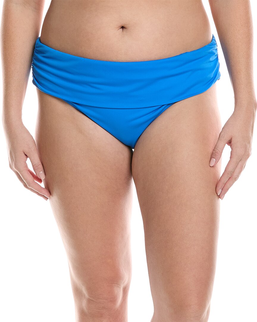 La Blanca Shirred Band Hipster Bottom In Blue