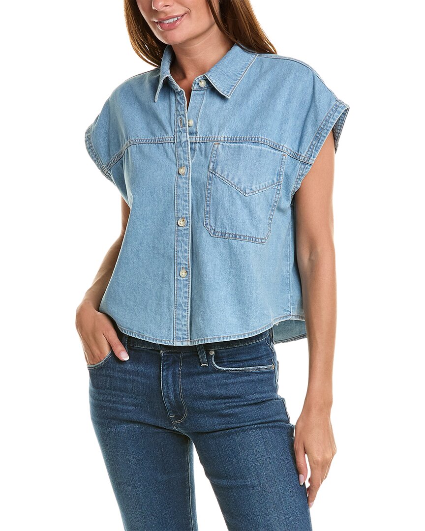 Hudson Women's Denim Cropped Shirt In Blue