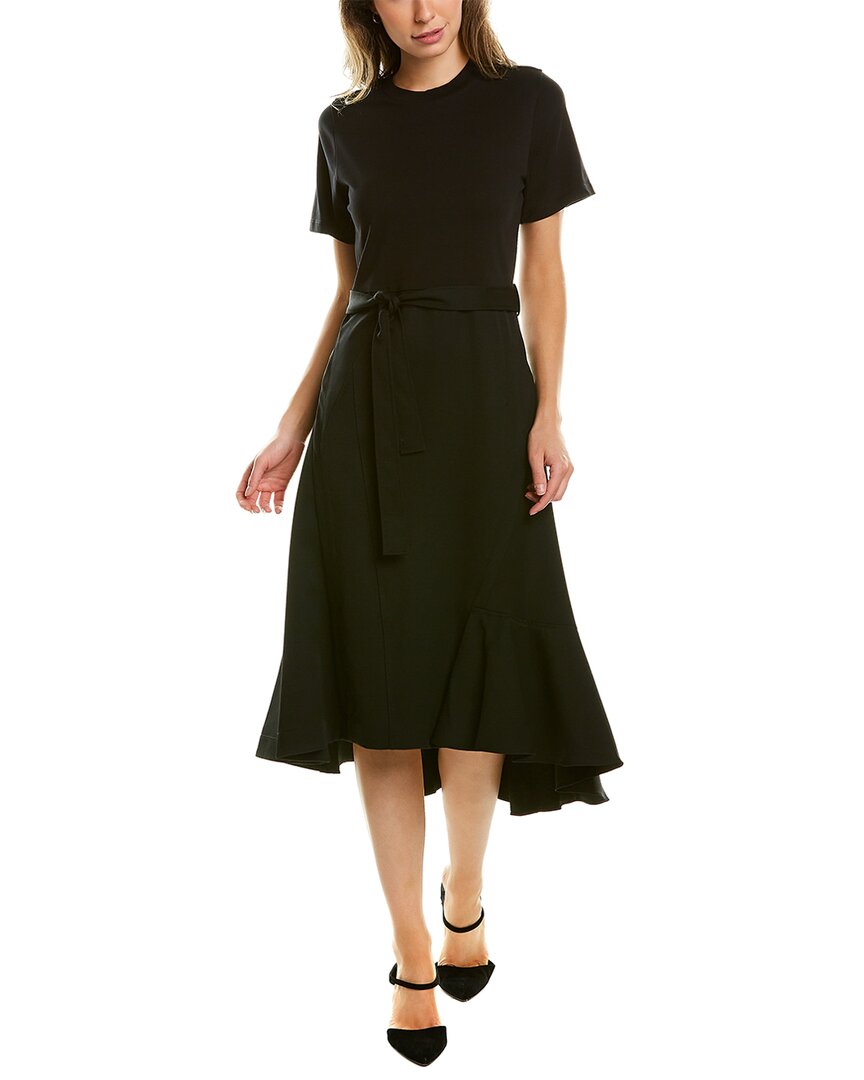 Shop 3.1 Phillip Lim Belted Wool Midi Dress In Black