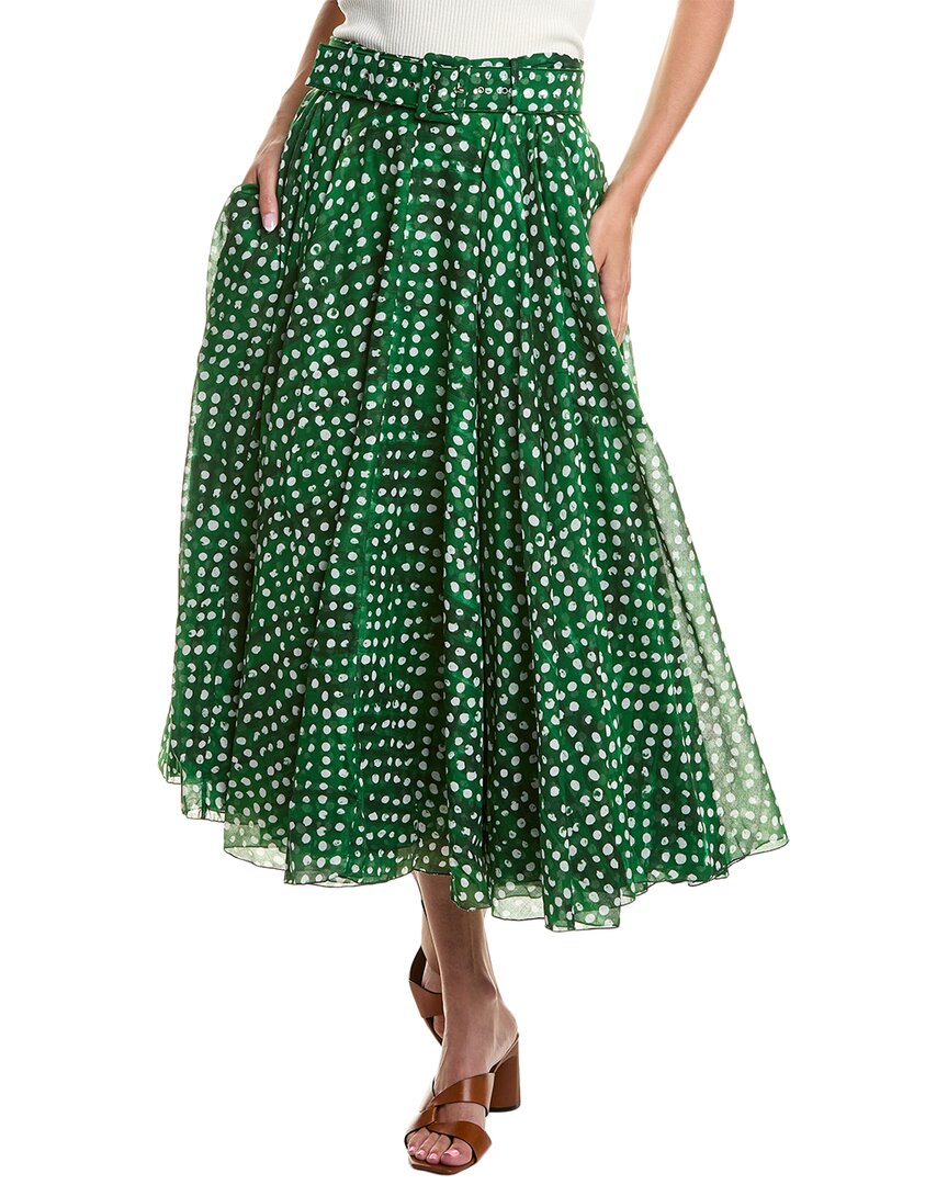 Samantha Sung Aster Midi Skirt In Green